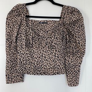 Animal print bustier crop top